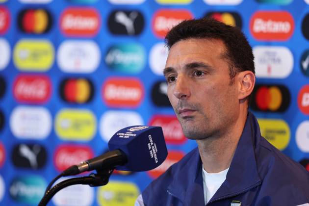 Argentina s coach, Lionel Scaloni, during a press conference, PK, Pressekonferenz prior to the match against Canada for semifinal of the Copa Amà rica USA 2024, at MetLife Stadium in New Jersey, on July 8, 2024. NEW JERSEY UNITED STATES Copyright: xALEJANDROxPAGNIx