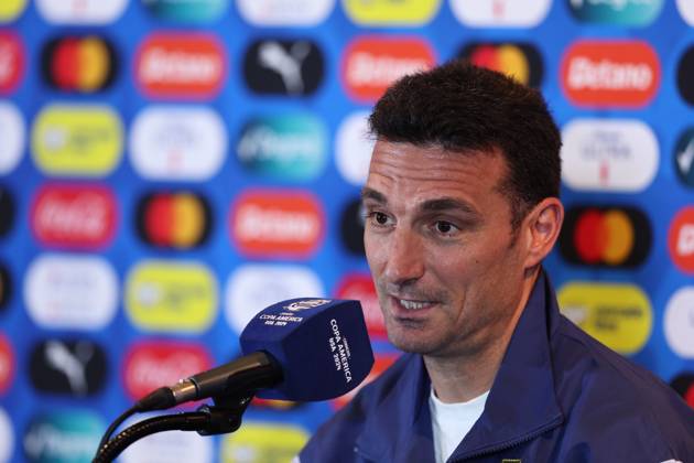 Argentina s coach, Lionel Scaloni, during a press conference, PK, Pressekonferenz prior to the match against Canada for semifinal of the Copa Amà rica USA 2024, at MetLife Stadium in New Jersey, on July 8, 2024. NEW JERSEY UNITED STATES Copyright: xALEJANDROxPAGNIx