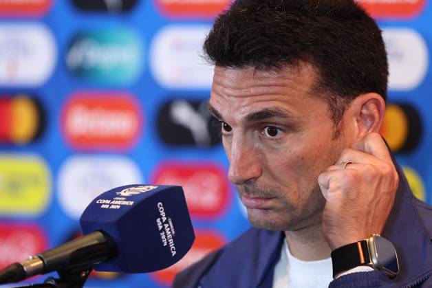 Argentina s coach, Lionel Scaloni, during a press conference, PK, Pressekonferenz prior to the match against Canada for semifinal of the Copa Amà rica USA 2024, at MetLife Stadium in New Jersey, on July 8, 2024. NEW JERSEY UNITED STATES Copyright: xALEJANDROxPAGNIx