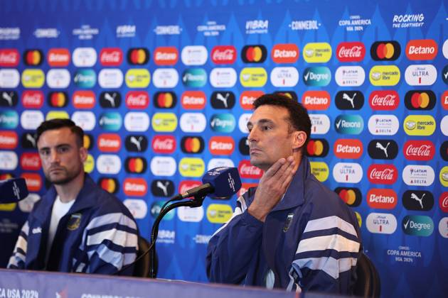 Argentina s coach, Lionel Scaloni, during a press conference, PK, Pressekonferenz prior to the match against Canada for semifinal of the Copa Amà rica USA 2024, at MetLife Stadium in New Jersey, on July 8, 2024. NEW JERSEY UNITED STATES Copyright: xALEJANDROxPAGNIx