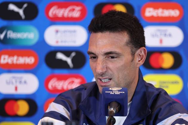 Argentina s coach, Lionel Scaloni, during a press conference, PK, Pressekonferenz prior to the match against Canada for semifinal of the Copa Amà rica USA 2024, at MetLife Stadium in New Jersey, on July 8, 2024. NEW JERSEY UNITED STATES Copyright: xALEJANDROxPAGNIx