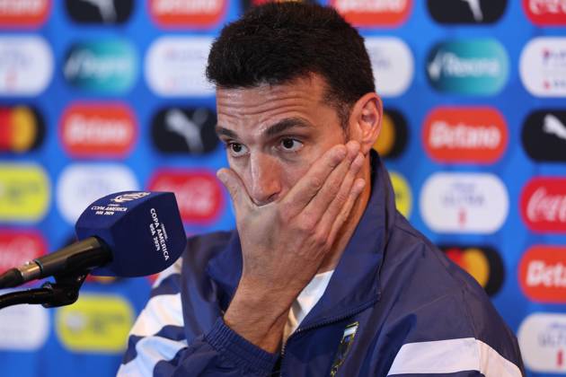 Argentina s coach, Lionel Scaloni, during a press conference, PK, Pressekonferenz prior to the match against Canada for semifinal of the Copa Amà rica USA 2024, at MetLife Stadium in New Jersey, on July 8, 2024. NEW JERSEY UNITED STATES Copyright: xALEJANDROxPAGNIx