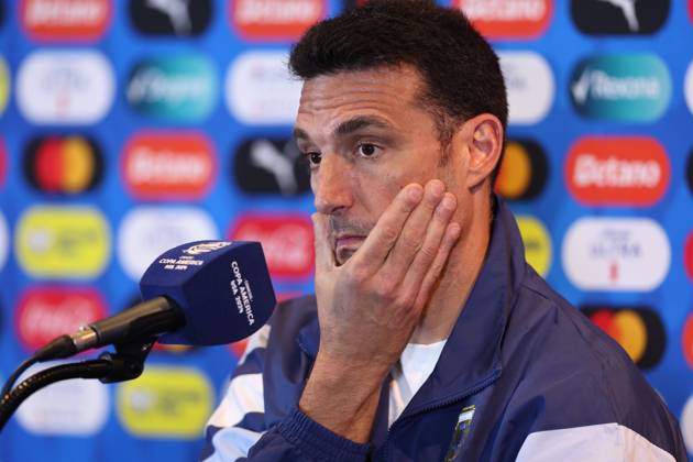 Argentina s coach, Lionel Scaloni, during a press conference, PK, Pressekonferenz prior to the match against Canada for semifinal of the Copa Amà rica USA 2024, at MetLife Stadium in New Jersey, on July 8, 2024. NEW JERSEY UNITED STATES Copyright: xALEJANDROxPAGNIx