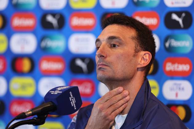 Argentina s coach, Lionel Scaloni, during a press conference, PK, Pressekonferenz prior to the match against Canada for semifinal of the Copa Amà rica USA 2024, at MetLife Stadium in New Jersey, on July 8, 2024. NEW JERSEY UNITED STATES Copyright: xALEJANDROxPAGNIx