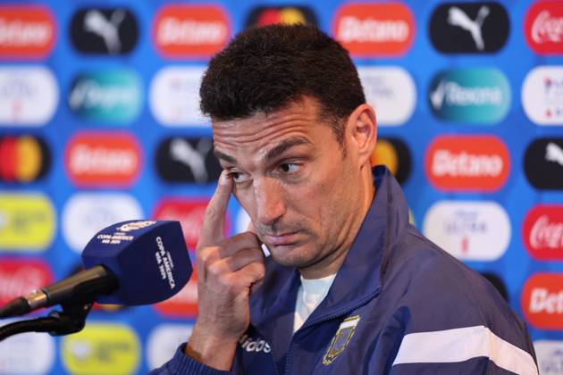 Argentina s coach, Lionel Scaloni, during a press conference, PK, Pressekonferenz prior to the match against Canada for semifinal of the Copa Amà rica USA 2024, at MetLife Stadium in New Jersey, on July 8, 2024. NEW JERSEY UNITED STATES Copyright: xALEJANDROxPAGNIx