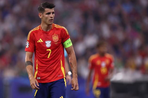 Spain - France Alvaro Morata of Spain looks on during the UEFA EURO, EM, Europameisterschaft,Fussball 2024 semi-final match between Spain and France at Munich Football Arena on July 9, 2024 in Munich, Germany . Munich Munich Football Arena Germany Copyright: xMarcoxCanonierox