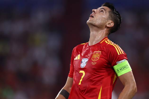 Spain - France Alvaro Morata of Spain looks on during the UEFA EURO, EM, Europameisterschaft,Fussball 2024 semi-final match between Spain and France at Munich Football Arena on July 9, 2024 in Munich, Germany . Munich Munich Football Arena Germany Copyright: xMarcoxCanonierox