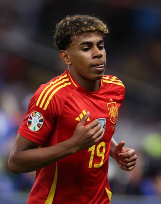 Berlin, Germany, 14th July 2024. Lamine Yamal of Spain during the UEFA European Championships final match at Olympiastadion, Berlin. Picture credit should read: David Klein Sportimage EDITORIAL USE ONLY. No use with unauthorised audio, video, data, fixture lists, club league logos or live services. Online in-match use limited to 120 images, no video emulation. No use in betting, games or single club league player publications. SPI-3228-0211