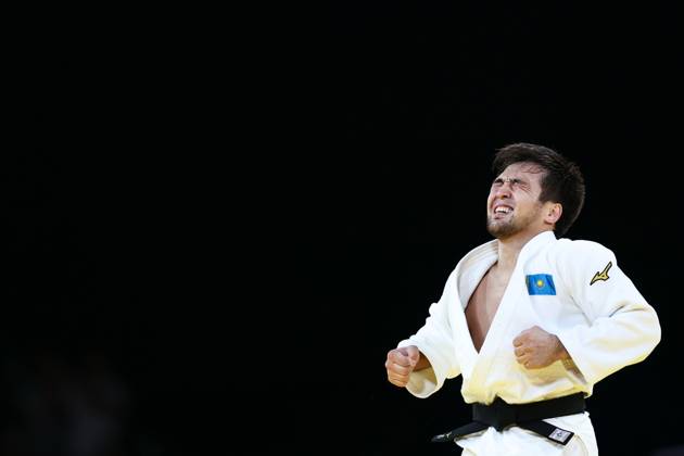 OLYMPICS - Olympic Summer Games 2024 PARIS,FRANCE,27.JUL.24 - OLYMPICS, JUDO - Olympic Summer Games Paris 2024, -60kg, men. Image shows he rejoicing of Yeldos Smetov (KAZ).  GEPAxpictures xArminxRauthner