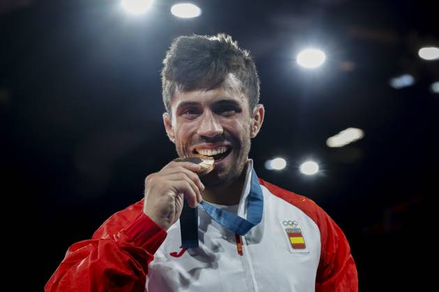 Spanish judoka Francisco Garrigos wins the Bronze medal in the Judo Men s - 60kg at the Paris 2024 Olympic Games, Olympische Spiele, Olympia, OS in Paris, France, 27 July 2024. Judo s Men -60kg event !ACHTUNG: NUR REDAKTIONELLE NUTZUNG!  Copyright: xChemaxMoyax EVE6349 20240727-55014260271_1