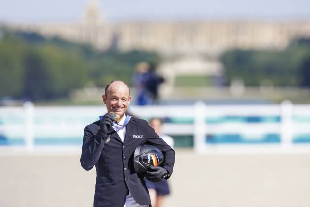PARIS - Olympische Sommer Spiele Olympic Summer Games 2024, PARIS - Olympische Sommer Spiele Olympic Summer Games 2024 JUNG Michael (GER) Siegerehrung Prize giving ceremony Teilprüfung Springen Team Entscheidung Show Jumping Team cometition Paris, Schloss Versailles, ChÃ¢teau de Versailles 29. July 2024 -