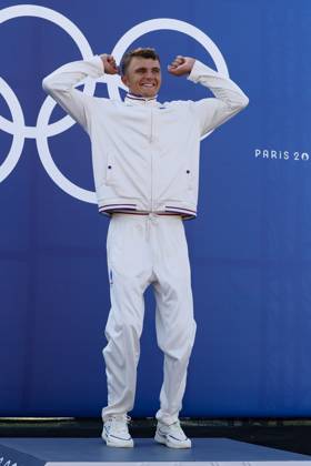 GESTIN Nicolas of France, BURGESS Adam of great britain, BENUS Matej of Slovakia Canoe Slalom Men s Canoe Single Final, podium, during the Olympic Games, Olympische Spiele, Olympia, OS Paris 2024 on 29 July 2024 at Vaires-sur-Marne Nautical Stadium in Vaires-sur-Marne, France - Photo Gregory Lenormand DPPI Media Panoramic OLYMPIC GAMES PARIS 2024 - 29 07 DPPI Panoramic  21024006_GRL_13497