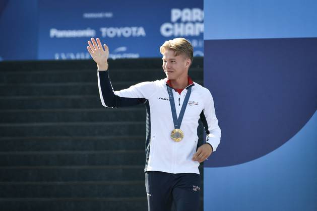 Paris 2024 - Fans welcome medalists at the Parc des Champions in Paris Men s Decathlon gold medalist Markus Rooth of Team Norway celebrating as fans welcome champions at the Parc des Champions at Trocadero, during the Paris 2024 Olympic Games, Olympische Spiele, Olympia, OS on August 5, 2024. Photo by Firas Abdullah ABACAPRESS.COM Paris Ile-de-France France Copyright: xAbdullahxFiras ABACAx