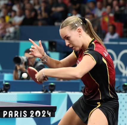 Sports News 2024 Paris Olympics 2024: Table tennis, Tischtennis Women Team Singles Qr Finals Germany won by 3-1 KAUFMANN - GER in picture Porte Maillot Main Media Centre France Copyright: xSeshadrixSukumarx