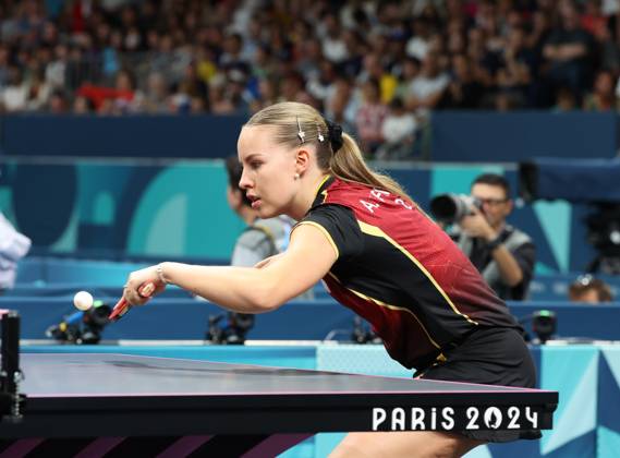 Sports News 2024 Paris Olympics 2024: Table tennis, Tischtennis Women Team Singles Qr Finals Germany won by 3-1 KAUFMANN - GER in picture Porte Maillot Main Media Centre France Copyright: xSeshadrixSukumarx