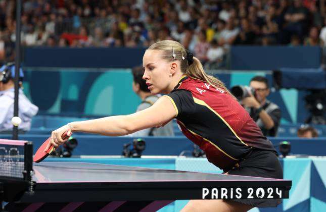 Sports News 2024 Paris Olympics 2024: Table tennis, Tischtennis Women Team Singles Qr Finals Germany won by 3-1 KAUFMANN - GER in picture Porte Maillot Main Media Centre France Copyright: xSeshadrixSukumarx