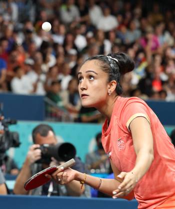 Sports News 2024 Paris Olympics 2024: Table tennis, Tischtennis Women Team Singles Qr Finals Germany won by 3-1 indias Manika Batra facing KAUFMANN - GER Porte Maillot Main Media Centre France Copyright: xSeshadrixSukumarx