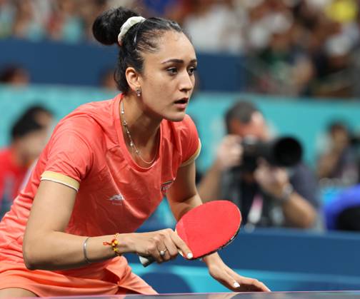Sports News 2024 Paris Olympics 2024: Table tennis, Tischtennis Women Team Singles Qr Finals Germany won by 3-1 ndias Manika Batra facing KAUFMANN - GER Porte Maillot Main Media Centre France Copyright: xSeshadrixSukumarx