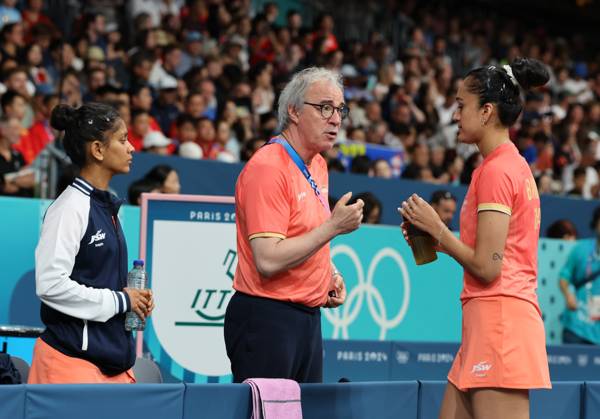 Sports News 2024 Paris Olympics 2024: Table tennis, Tischtennis Women Team Singles Qr Finals Germany won by 3-1 AG Kamath IND v SHAN X Germany AG Kamath Porte Maillot Main Media Centre France Copyright: xSeshadrixSukumarx