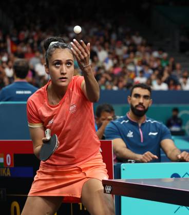 Sports News 2024 Paris Olympics 2024: Table tennis, Tischtennis Women Team Singles Qr Finals Germany won by 3-1 ndias Manika Batra facing KAUFMANN - GER Porte Maillot Main Media Centre France Copyright: xSeshadrixSukumarx