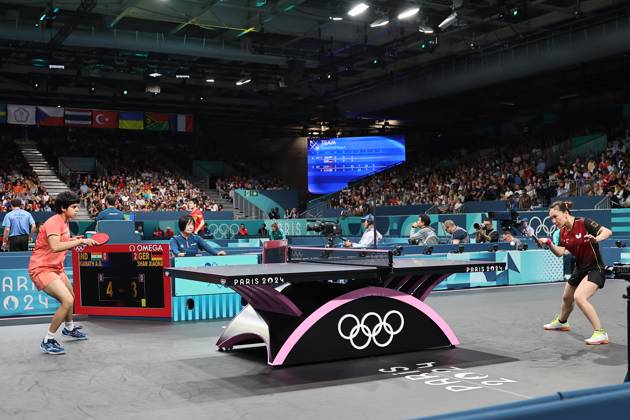 Sports News 2024 Paris Olympics 2024: Table tennis, Tischtennis Women Team Singles Qr Finals Germany won by 3-1 AG Kamath IND v SHAN X Germany AG Kamath IND v SHAN X Germany in action Porte Maillot Main Media Centre France Copyright: xSeshadrixSukumarx