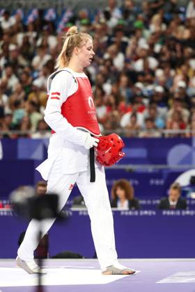 OLYMPICS - Olympic Summer Games 2024 PARIS,FRANCE,10.AUG.24 - OLYMPICS, TAEKWONDO - Olympic Summer Games Paris 2024, +67kg, women. Image shows Marlene Jahl (AUT). GEPAxpictures xArminxRauthner