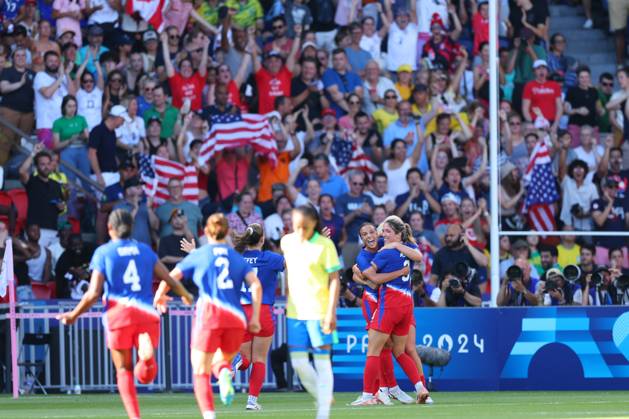 United States of America team group, Mannschaftsbild, Totale (USA), AUGUST 10, 2024 - Football Soccer : Women s Final match between Brazil 0-1 United States of America during the Paris 2024 Olympic Games, Olympische Spiele, Olympia, OS at Parc des Princes in Paris, France. Noxthirdxpartyxsales (262918488)