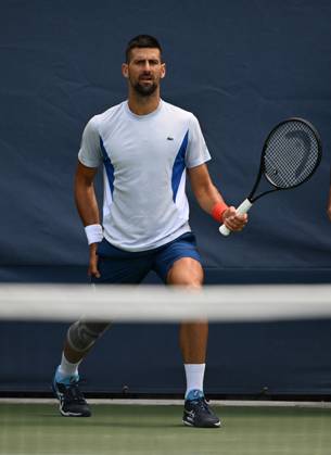FLUSHING NY- AUGUST 22: Novak Djokovic is seen on the practice court at the USTA Billie Jean King National Tennis Center on August 22, 2024 in Flushing Queens. Photo by Larry Marano 2024 Copyright: xmpi04x Mediapunchx