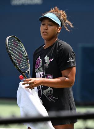 FLUSHING NY- AUGUST 24: Naomi Osaka is seen on the practice court at the USTA Billie Jean King National Tennis Center on August 24, 2024 in Flushing Queens. Copyright: xmpi04x