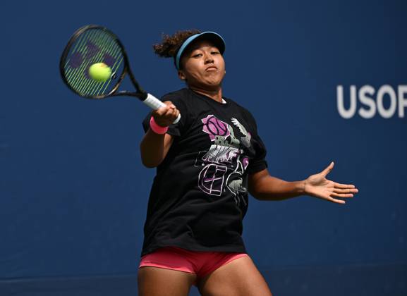 FLUSHING NY- AUGUST 24: Naomi Osaka is seen on the practice court at the USTA Billie Jean King National Tennis Center on August 24, 2024 in Flushing Queens. Copyright: xmpi04x
