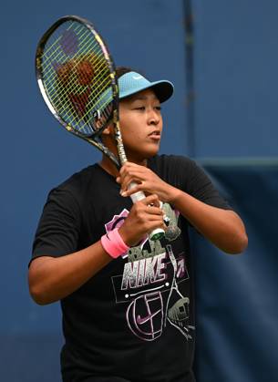 FLUSHING NY- AUGUST 24: Naomi Osaka is seen on the practice court at the USTA Billie Jean King National Tennis Center on August 24, 2024 in Flushing Queens. Copyright: xmpi04x