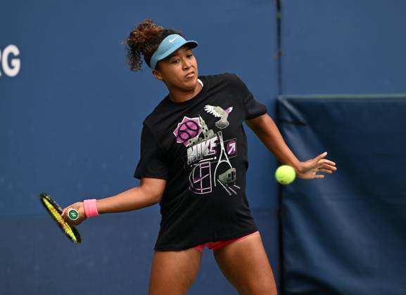 FLUSHING NY- AUGUST 24: Naomi Osaka is seen on the practice court at the USTA Billie Jean King National Tennis Center on August 24, 2024 in Flushing Queens. Copyright: xmpi04x