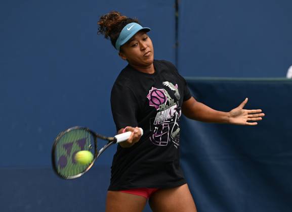 FLUSHING NY- AUGUST 24: Naomi Osaka is seen on the practice court at the USTA Billie Jean King National Tennis Center on August 24, 2024 in Flushing Queens. Copyright: xmpi04x