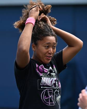 FLUSHING NY- AUGUST 24: Naomi Osaka is seen on the practice court at the USTA Billie Jean King National Tennis Center on August 24, 2024 in Flushing Queens. Copyright: xmpi04x
