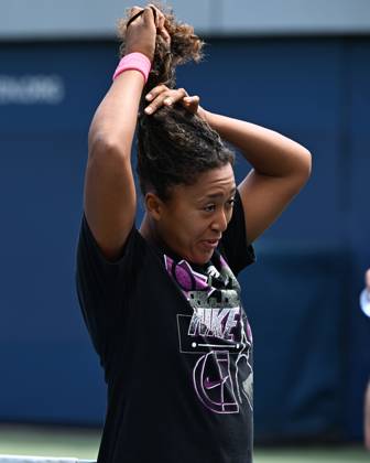 FLUSHING NY- AUGUST 24: Naomi Osaka is seen on the practice court at the USTA Billie Jean King National Tennis Center on August 24, 2024 in Flushing Queens. Copyright: xmpi04x
