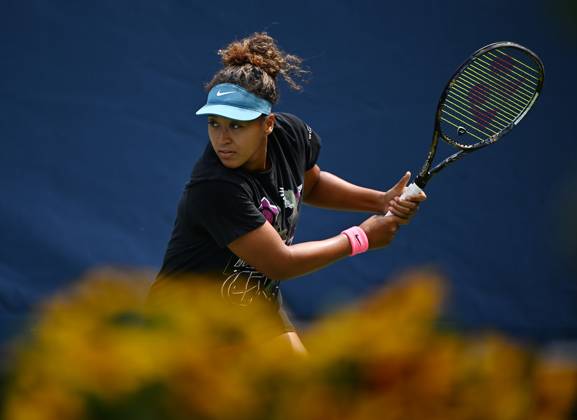 FLUSHING NY- AUGUST 24: Naomi Osaka is seen on the practice court at the USTA Billie Jean King National Tennis Center on August 24, 2024 in Flushing Queens. Copyright: xmpi04x