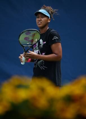 FLUSHING NY- AUGUST 24: Naomi Osaka is seen on the practice court at the USTA Billie Jean King National Tennis Center on August 24, 2024 in Flushing Queens. Copyright: xmpi04x