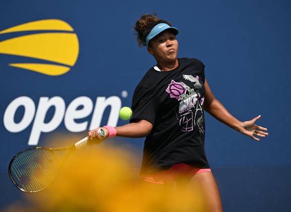 FLUSHING NY- AUGUST 24: Naomi Osaka is seen on the practice court at the USTA Billie Jean King National Tennis Center on August 24, 2024 in Flushing Queens. Copyright: xmpi04x