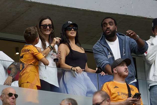 August 25, 2024, Madrid, Madrid, Spain: Kim Kardashian during La Liga football match between Real Madrid CF v Real Valladolid at Santiago Bernabeu Stadium in Madrid, Spain, August 25, 2024 Madrid Spain - ZUMAa206 20240825_zsp_a206_035 Copyright: xRubenxAlbarranx
