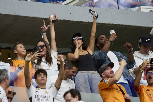 August 25, 2024, Madrid, Madrid, Spain: Kim Kardashian during La Liga football match between Real Madrid CF v Real Valladolid at Santiago Bernabeu Stadium in Madrid, Spain, August 25, 2024 Madrid Spain - ZUMAa206 20240825_zsp_a206_037 Copyright: xRubenxAlbarranx