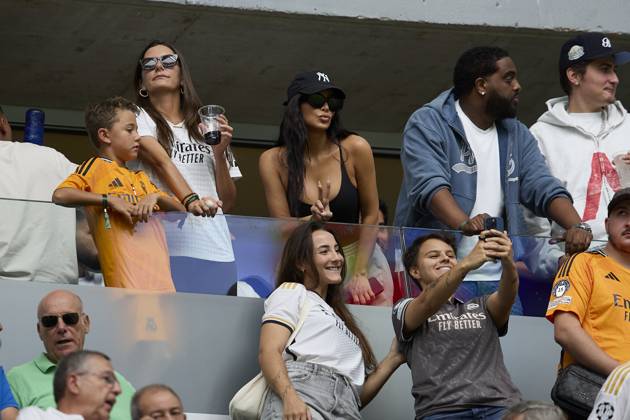 August 25, 2024, Madrid, Madrid, Spain: Kim Kardashian during La Liga football match between Real Madrid CF v Real Valladolid at Santiago Bernabeu Stadium in Madrid, Spain, August 25, 2024 Madrid Spain - ZUMAa206 20240825_zsp_a206_017 Copyright: xRubenxAlbarranx