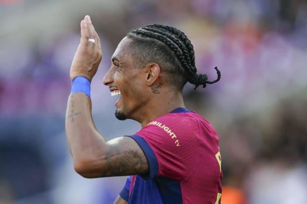 ESP: FC Barcelona, Barca v Real Valladolid. La Liga EA Sports. Date Raphael Dias Belloli Raphinha of FC Barcelona celebrates the 4-0 during the La Liga EA Sports match between FC Barcelona and Real Valladolid played at Lluis Companys Stadium on August 31, 2024 in Barcelona, Spain. kpng Copyright: xSergioxRuizx xPRESSINPHOTOx PS_240831_078