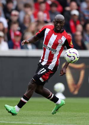 London, England, 31st August 2024. Brentford s Yoane Wissa during the Premier League match at Gtech Community Stadium, London. Picture credit should read: David Klein Sportimage EDITORIAL USE ONLY. No use with unauthorised audio, video, data, fixture lists, club league logos or live services. Online in-match use limited to 120 images, no video emulation. No use in betting, games or single club league player publications. SPI-3288-0068