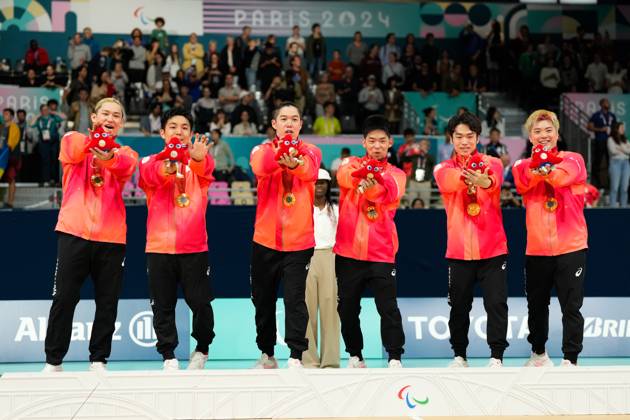 Japan team group, Mannschaftsbild, Totale SEPTEMBER 5, 2024 - Goalball : Mens Medal Ceremony at South Paris Arena during the Paris 2024 Paralympic Games in Paris, France. Noxthirdxpartyxsales (265524495)