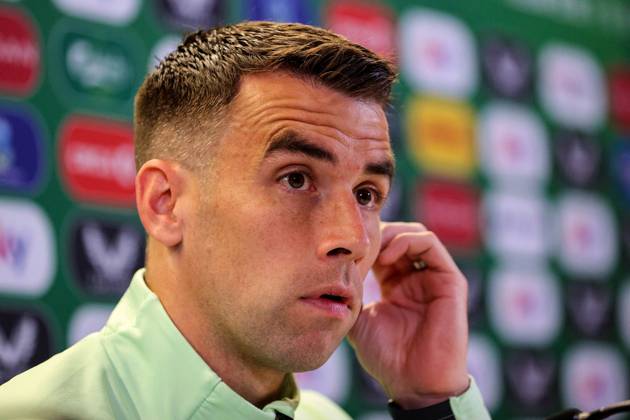 Republic of Ireland press conference, PK, Pressekonferenz Aviva Stadium, Dublin 6 9 2024 SÃ SÃ amus Coleman 6 9 2024 Copyright: x INPHO RyanxByrnex RB1_1105