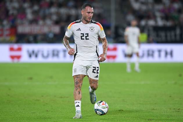 Fußball UEFA Nations League Deutschland - Ungarn am 07.09.2024 in der Merkur Spiel-Arena in Düsseldorf David Raum ( Deutschland ) DFB regulations prohibit any use of photographs as image sequences and or quasi-video.