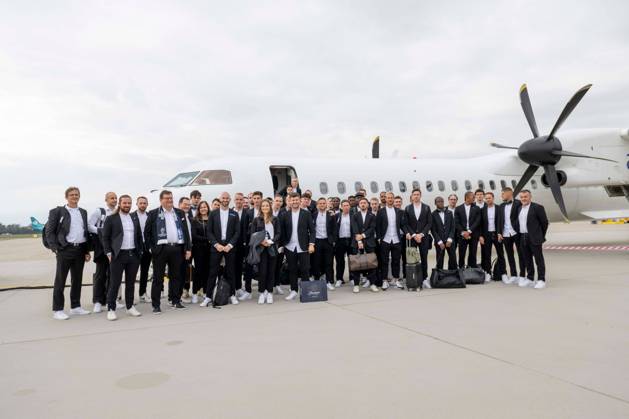 Bilder des Jahres 2024, Sport 09 September Sport Themen der Woche KW38 Sport Bilder des Tages SOCCER - UEFA CL, Brest vs Sturm GRAZ,AUSTRIA,18.SEP.24 - SOCCER - UEFA Champions League, Stade Brestois 29 vs SK Sturm Graz, preview, departure Sturm. Image shows the team of Sturm.  GEPAxpictures xAvnixRetkoceri