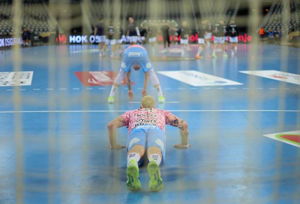 HC Zagreb v Aalborg Handbold - EHF Champions League ZAGREB, CROATIA - SEPTEMBER 18: Rene Antonsen of Aalborg Handbold warm up ahead EHF Champions League Group Phase match between HC Zagreb and Aalborg Handbold at Arena Zagreb on September 18, 2024 in Zagreb, Croatia. SanjinxStrukic PIXSELL