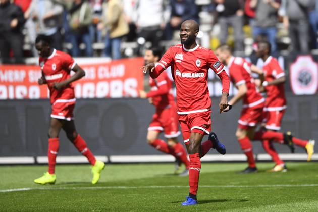 Royal Antwerp v RSC Anderlecht - Jupiler Pro League Play-Offs 1 ANTWERPEN, BELGIUM - MAY 12 : Didier Lamkel Ze forward of Antwerp celebrates after scoring the 1-1 during the Jupiler Pro League match between Royal Antwerp FC and RSC Anderlecht on May 12, 2019 in Antwerpen, Belgium, 12 05 2019 ( Photo Gregory Van Gansen Photonews ) Antwerpen Belgium Copyright: xGvgx 10791504-029