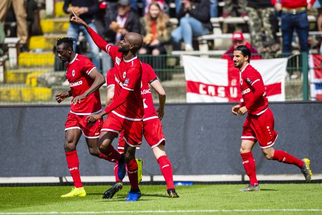 Royal Antwerp v RSC Anderlecht - Jupiler Pro League Play-Offs 1 ANTWERPEN, BELGIUM - MAY 12 : Didier Lamkel Ze forward of Antwerp celebrates after scoring the 1-1 during the Jupiler Pro League match between Royal Antwerp FC and RSC Anderlecht on May 12, 2019 in Antwerpen, Belgium, 12 05 2019 ( Photo Gregory Van Gansen Photonews ) Antwerpen Belgium Copyright: xGvgx 10791504-035